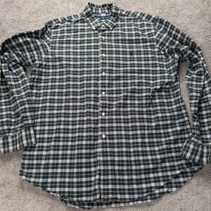 Ralph Lauren Men's XL Long Sleeve Button Down Shirt Cotton Blue Green Plaid
